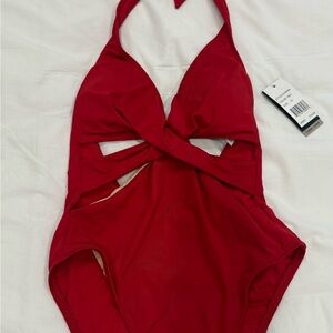 Red One Piece Swimsuit XS